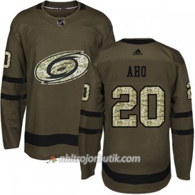 Män Ishockey Carolina Hurricanes Tröja Sebastian Aho 20 Adidas 2017-2018 Camo Grön Authentic